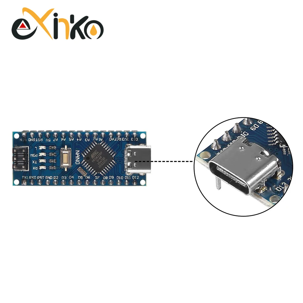 1-10pcs Nano 3.0 With the bootloader compatible controller CH340 USB driver Mini / Type-C / Micro 16Mhz ATMEGA328P for Arduino