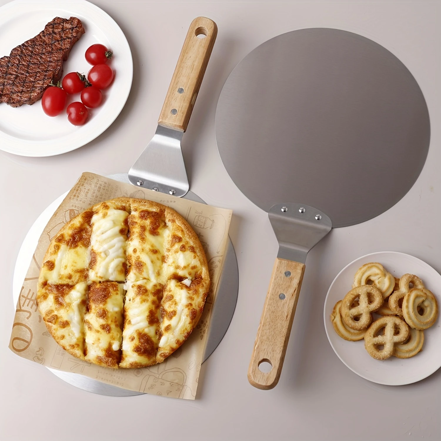 1pc Stainless Steel Pizza Peel 10