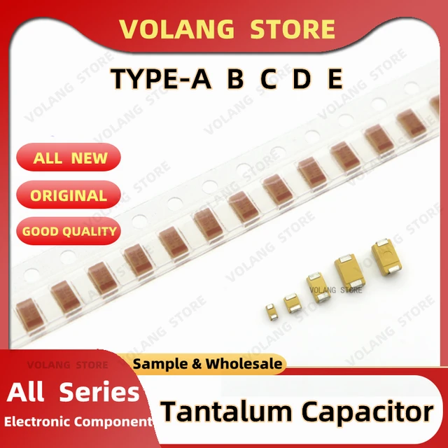 10 sztuk kondensator tantalowy typu A przypadku 1206/3216 6.3V 10V 16V 25V 35V 0.1UF 104 2.2UF 4.7UF 475 10UF 106C 22U 33UF 47UF 100UF 107J