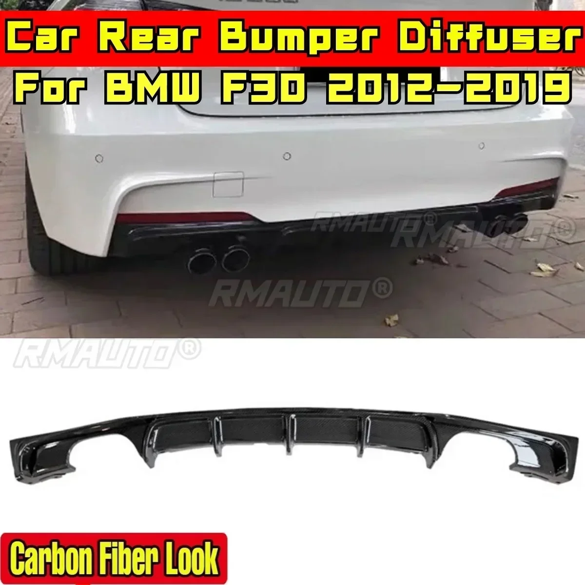 

F30 Rear Bumper Lip Carbon Fiber Look MP Style Rear Bumper Guard Splitter Body Kit For BMW F30 2012-2019 Car Accessories