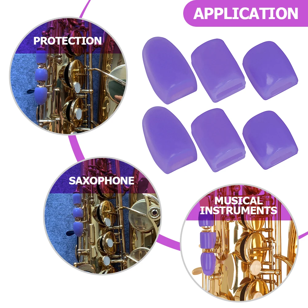 

6Pcs Saxophone Side Key Protector Silicone Covers Stable Installation Sax Side Key Cushions Instrument Supplies