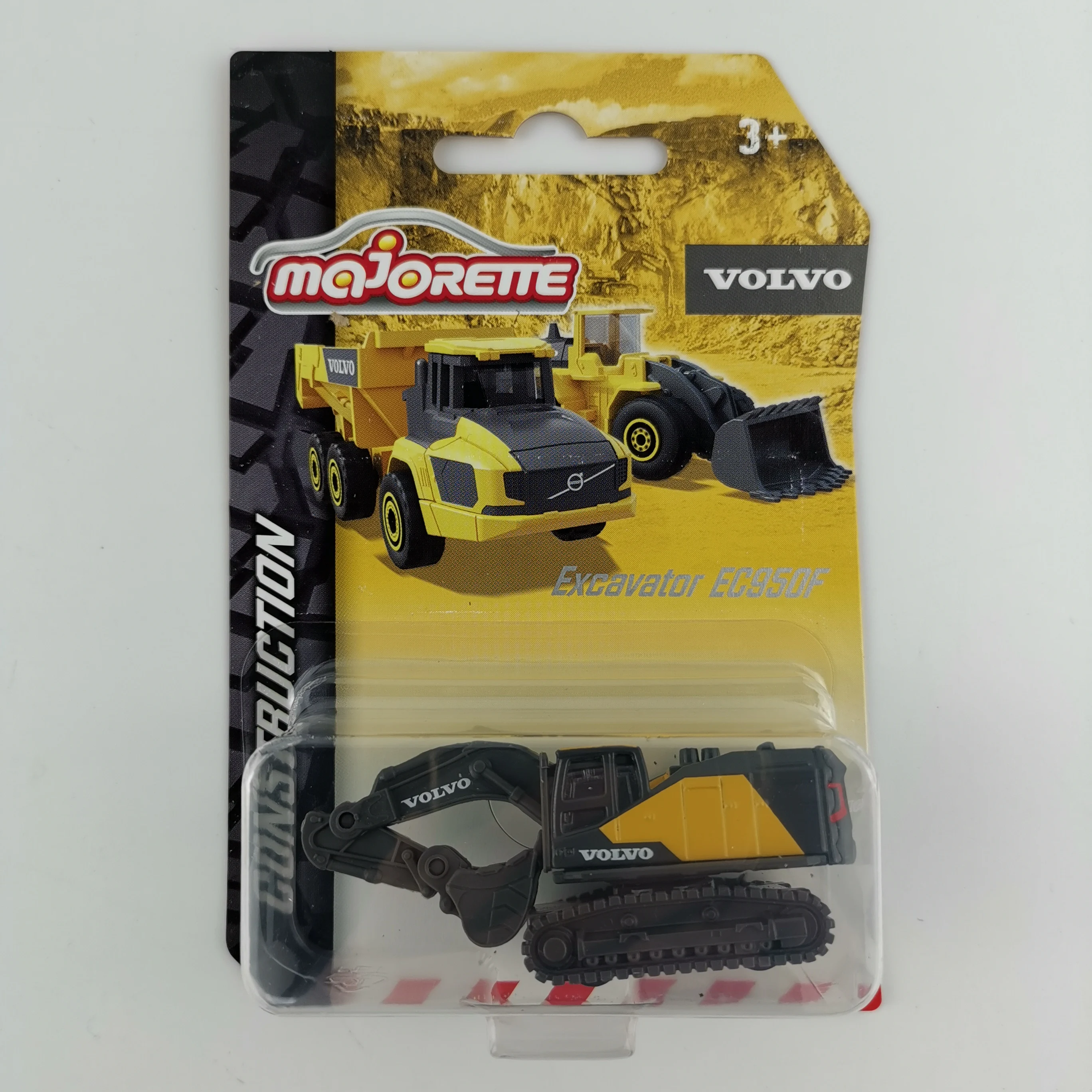 Majorette 1:64 VOLVO Hauler A60H FMX Construction Container Mixer Tipper Skip Excavator EC950F Loader L350H Alloy Car Model