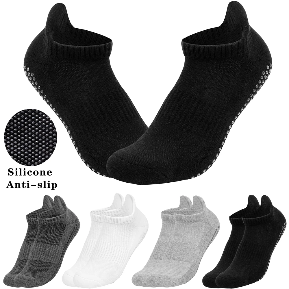 1 PAIRS Solid Cotton Thickened Towel Bottom Women's Sport Non-slip Yoga Socks High Quality Breathable Men Anti Skid Floor Socks