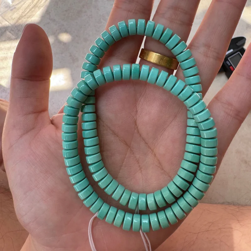 Turquoise Loose Spacer Beads Natural Magnesite High Porcelain Single Circle Bracelet