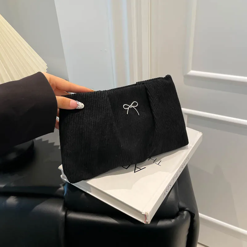 

Corduroy Travel Cosmetic Bag Portable Storage Bag Purses Women Large Capacity Clutch Shoulder Bags