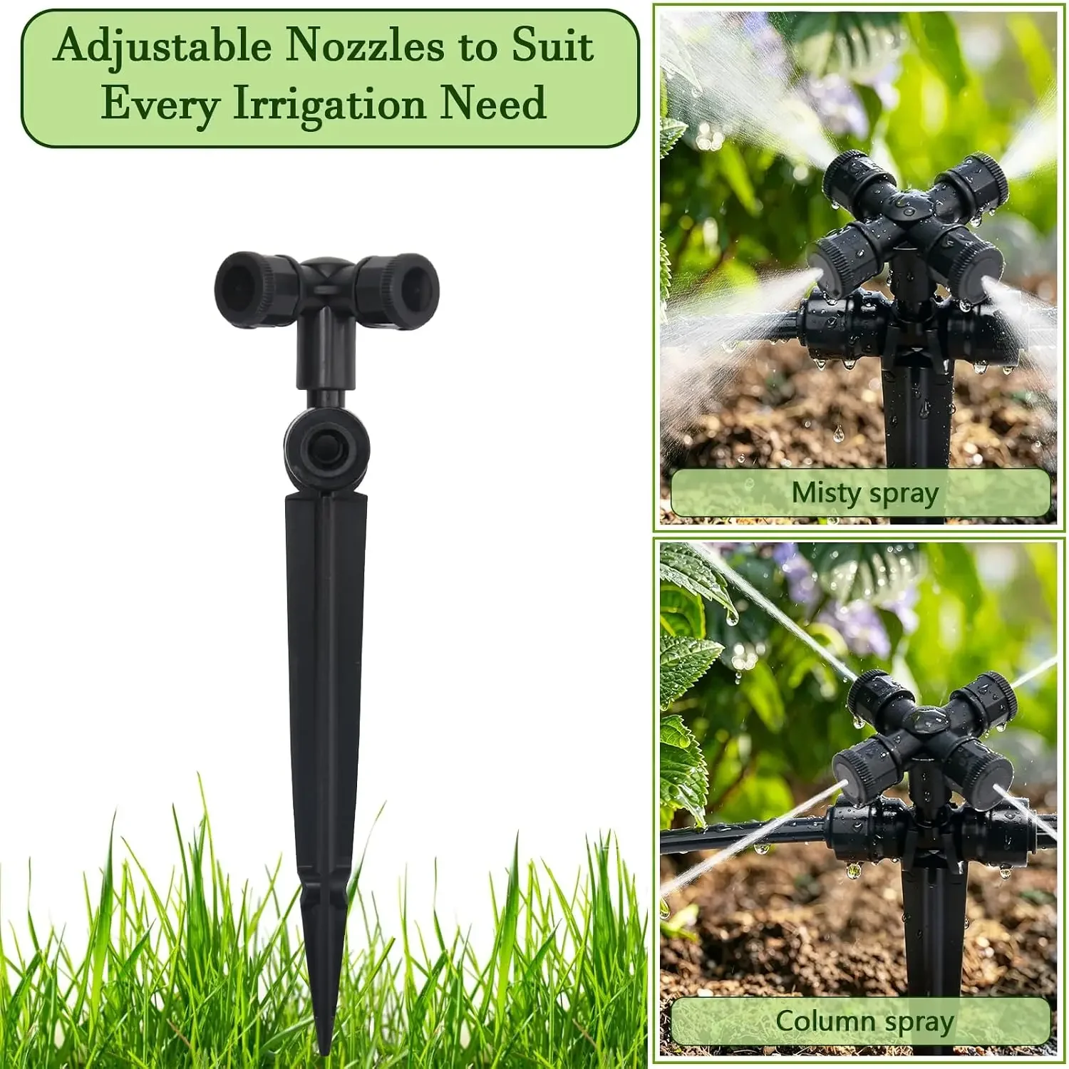 50FT Drip Irrigation System Kit for Garden Watering System with Quick Connectors 1/4 inch Drip Tubing and Quick Connect Fittings