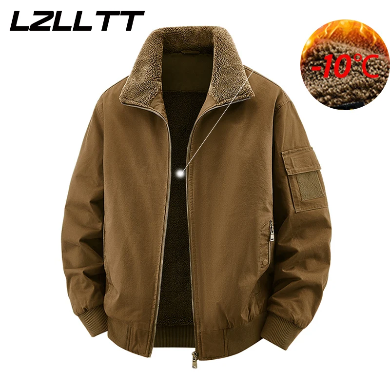 

Winter Men Cotton Jackes Coat Men Autumn Warm Bomber Jacket Parkas Man Outdoor Fashion Casual Coat Stand Slim Jacket Male LZLLTT
