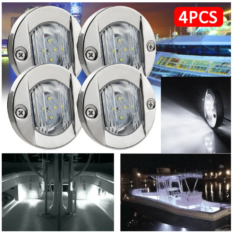 ISURE MARINE 6 Light LED Boat Interior Compartment Light 12V Circular Yacht Light Boat Light Cruise Boat Signal Light