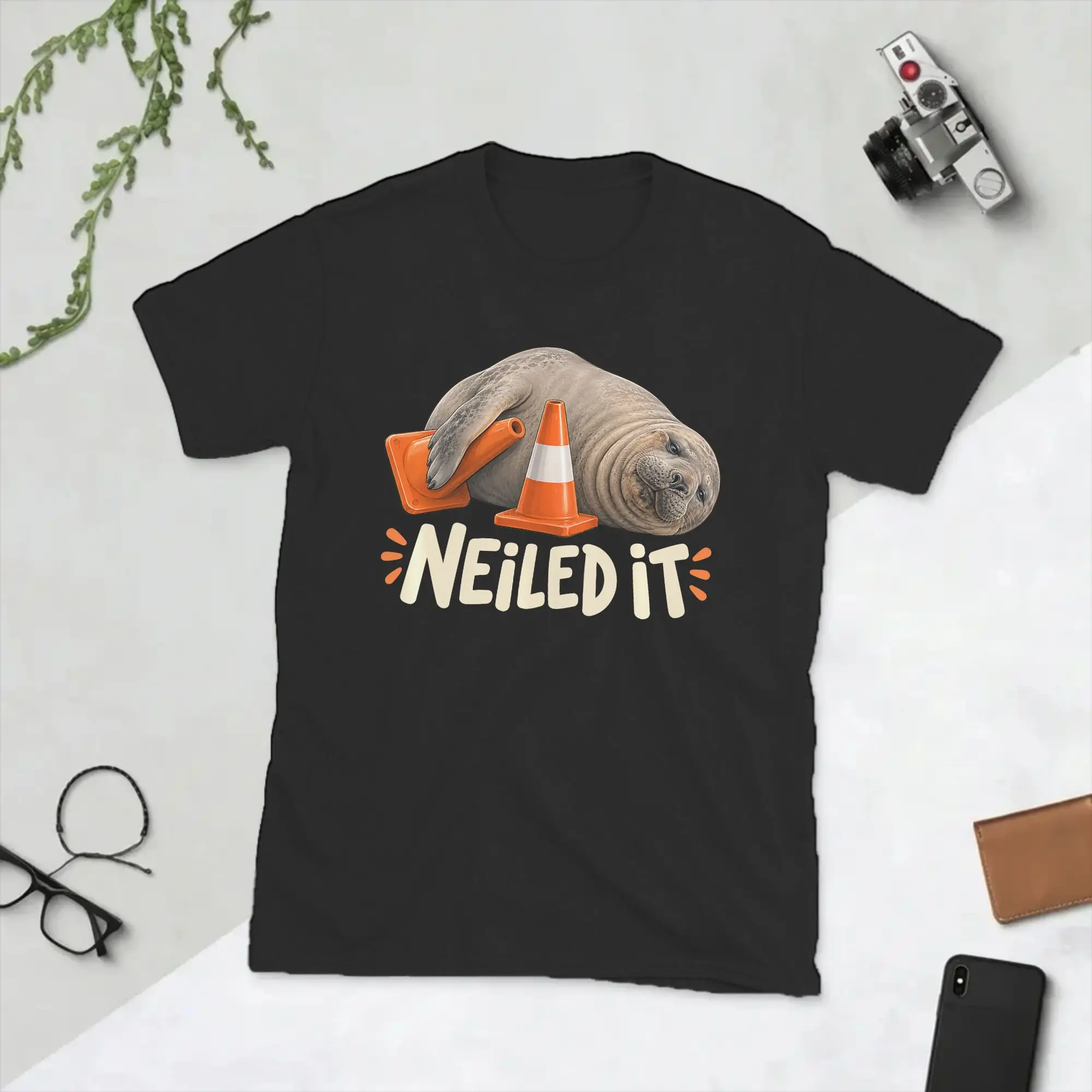 Neil The Seal Funny Elephant Seal Meme T-Shirts Men  Leisure Cotton Tees Crew Neck Short Sleeve T Shirts Printed Tops