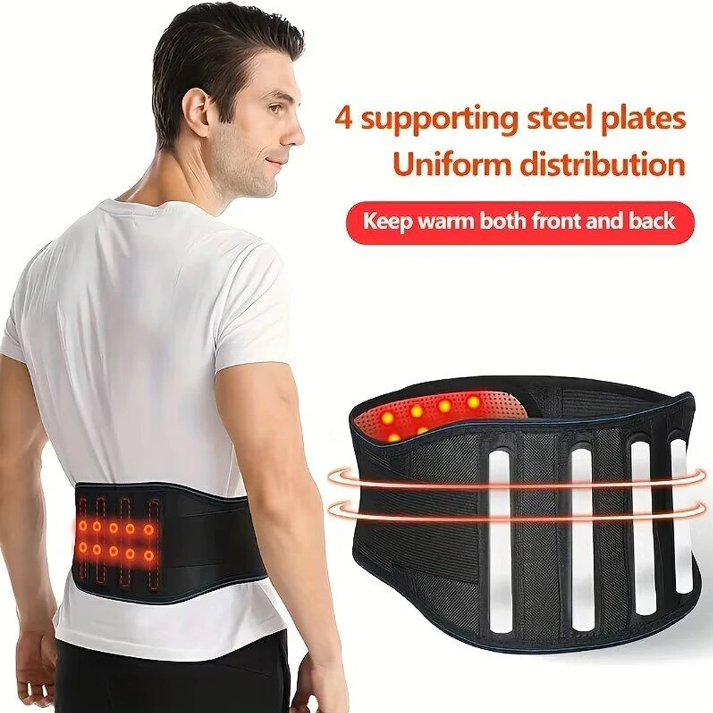 Heating Waist Belt with Magnetic Therapy, Self-Heating Lumbar Support for Lower Back Pain Relief, Herniated Disc, Men & Women