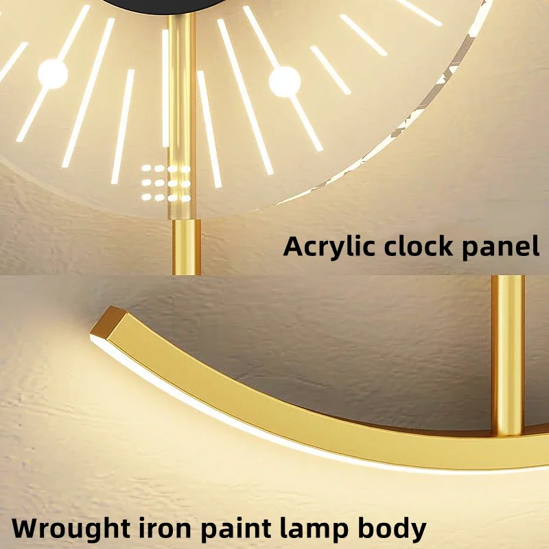 Moden Led Clock Wall Lamps For Corridor Aisle Bedside Wall Clock With Light Dimmable Bedroom Living Room Wall Sconce Lighting