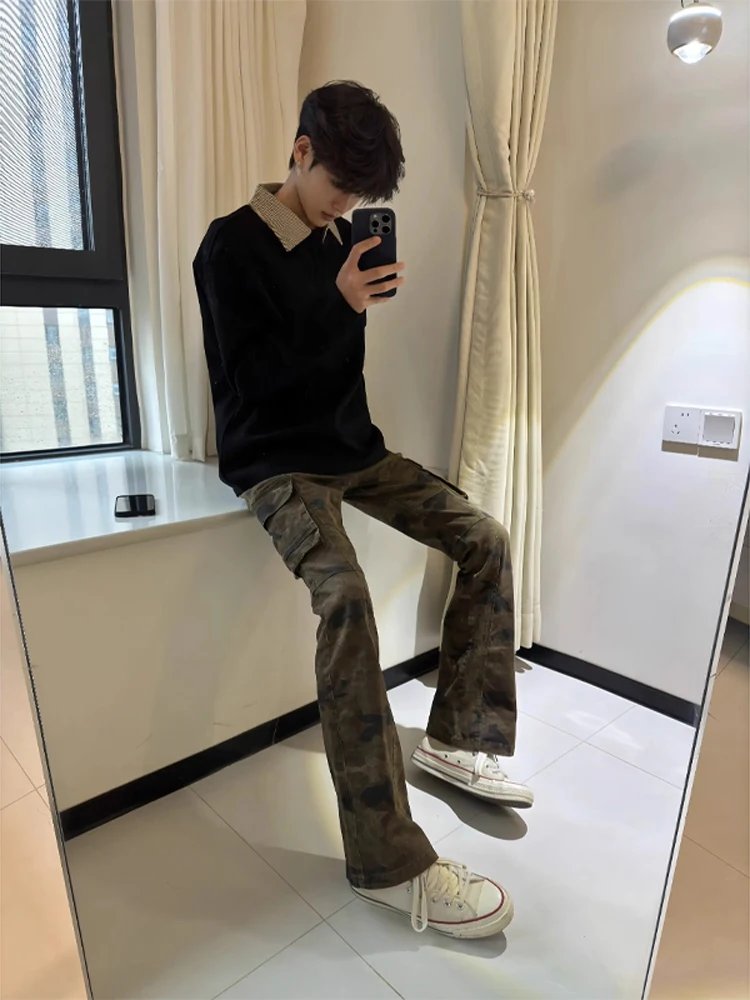 

Мужские джинсы-чинос Cleanfit в камуфляжном стиле, зауженные, со средней посадкой, на молнии, молодежные, в спортивном стиле