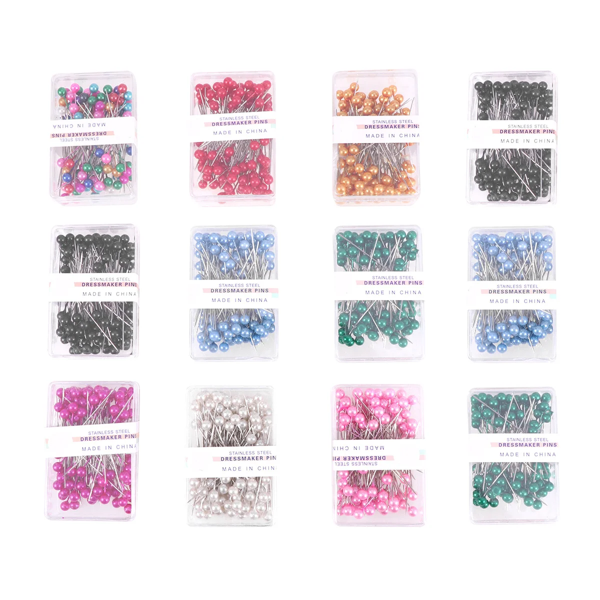 

Multi-Color Bead Head Dressmaker Pins For Fabric Map Bulletin Board Office School Home Diy Crafts Pushpins