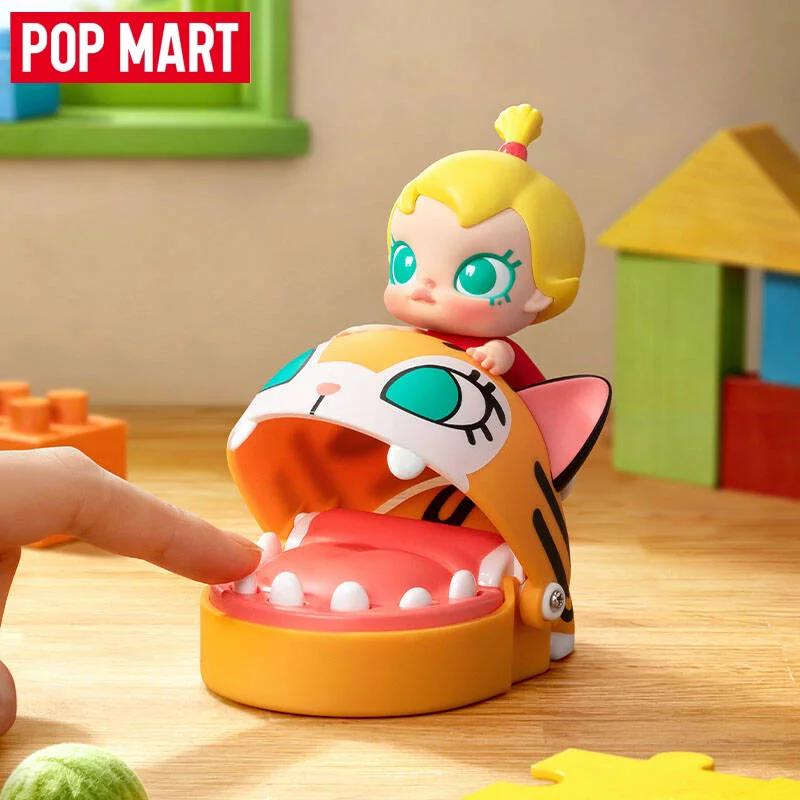 

POPMART Baby Molly And Baby Tabby Pulling A Prank Figure Original Collectible Action Toy Desktop Decor Gift For Adult Collectors