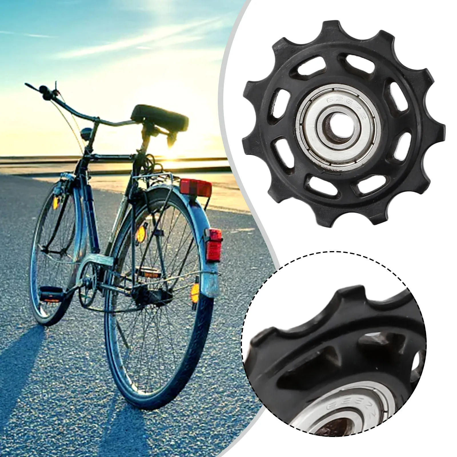 

1pc Bicycle Rear Derailleur Wheel Pulley Wheel 11T 13T For 9/10/11 Speed Aluminum Alloy MTB Bicycle Sealed Bearing Parts ﻿