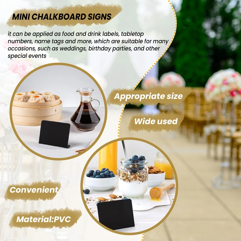 24-Hour Delivery 20Pcs 4 X 3 Inches Mini Chalkboard Table Tent Sign Chalkboard Buffet Tags Food Label For Party Tabletop Chalkbo