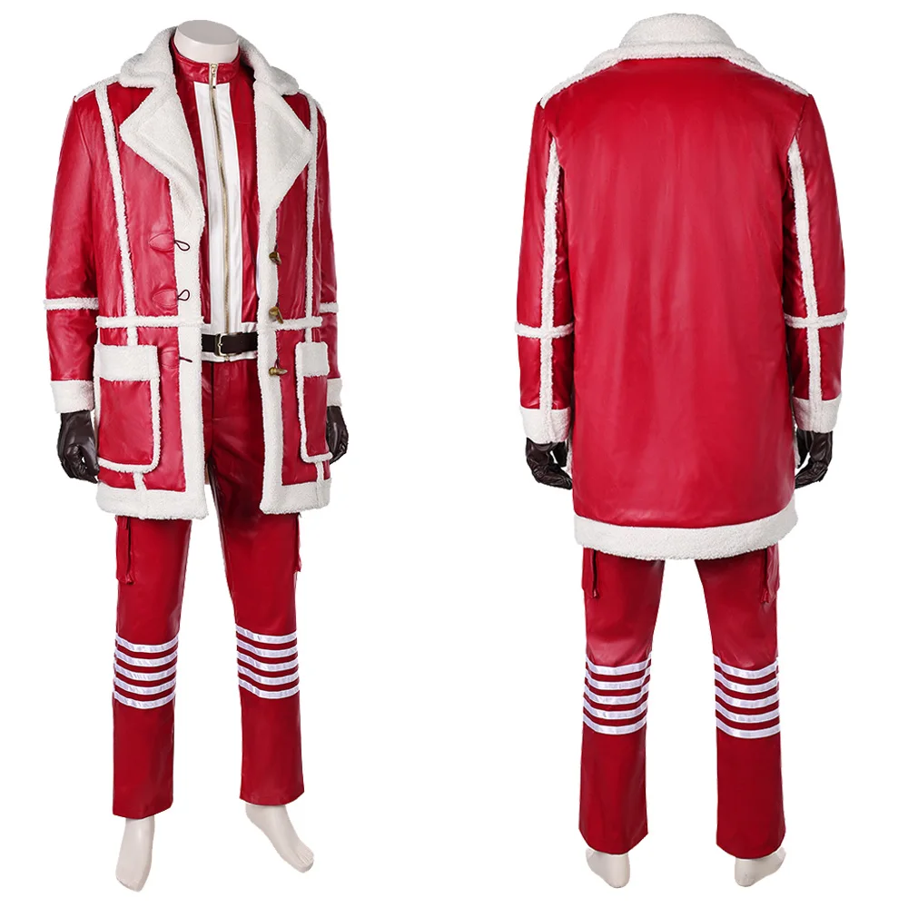 Movie Red One Nick Santa Claus Cosplay Costume Jacket Pants Belt Set Adult Men Christmas Party Uniform Carnival Role Play Outfit