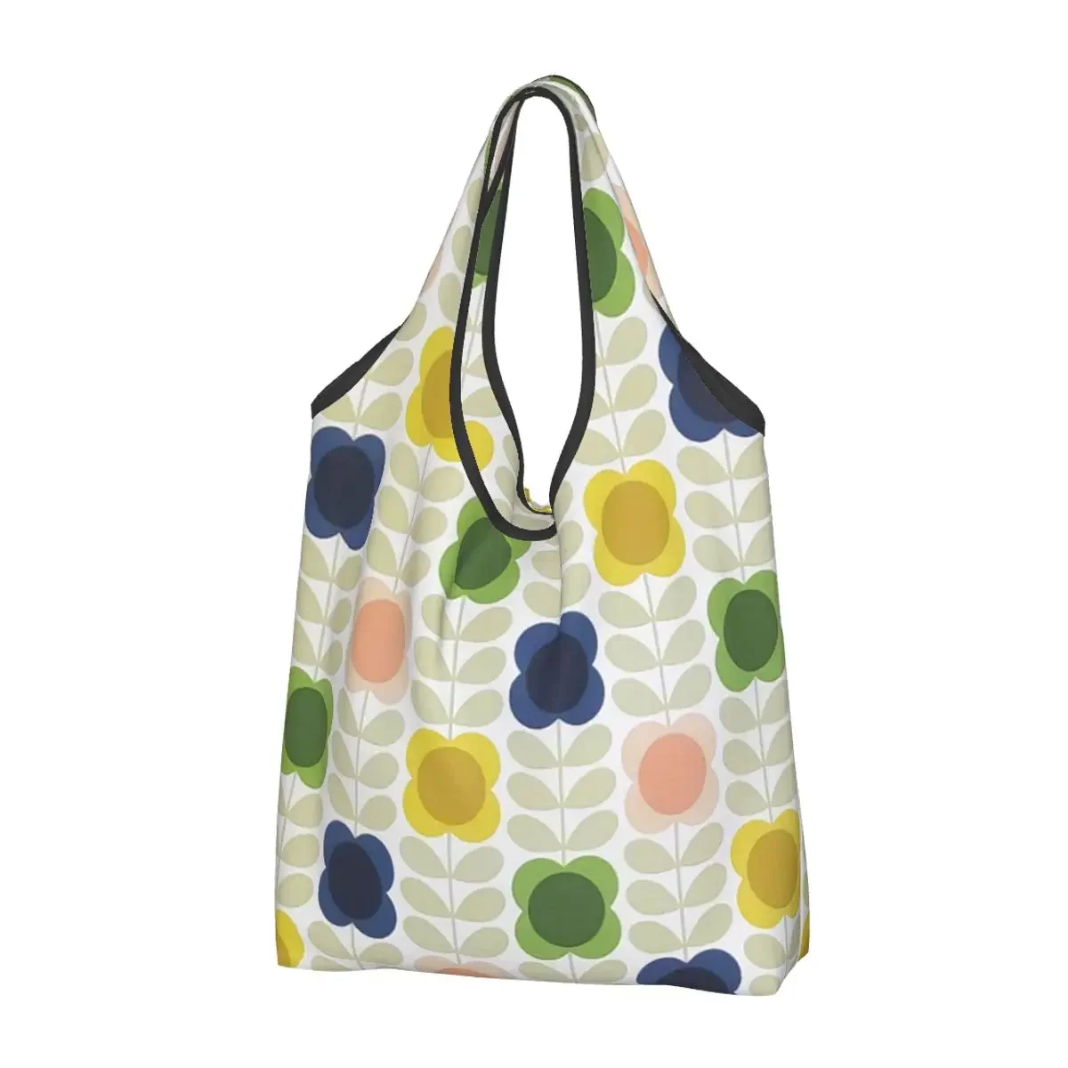 

Fashion Printing Abstract Orla Kiely Scandinavian Flowers Tote Shopping Bag Portable Shoulder Shopper Handbag