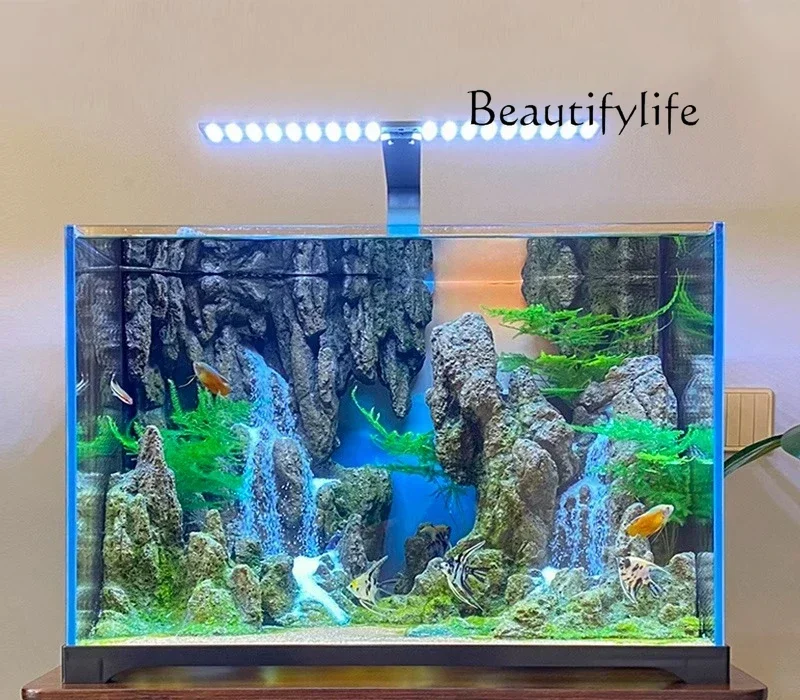 N63 WM AEcological tank Micro landscape fish tank Quicksand waterfall landscaping Water and land  Grass tank Aquarium entrance