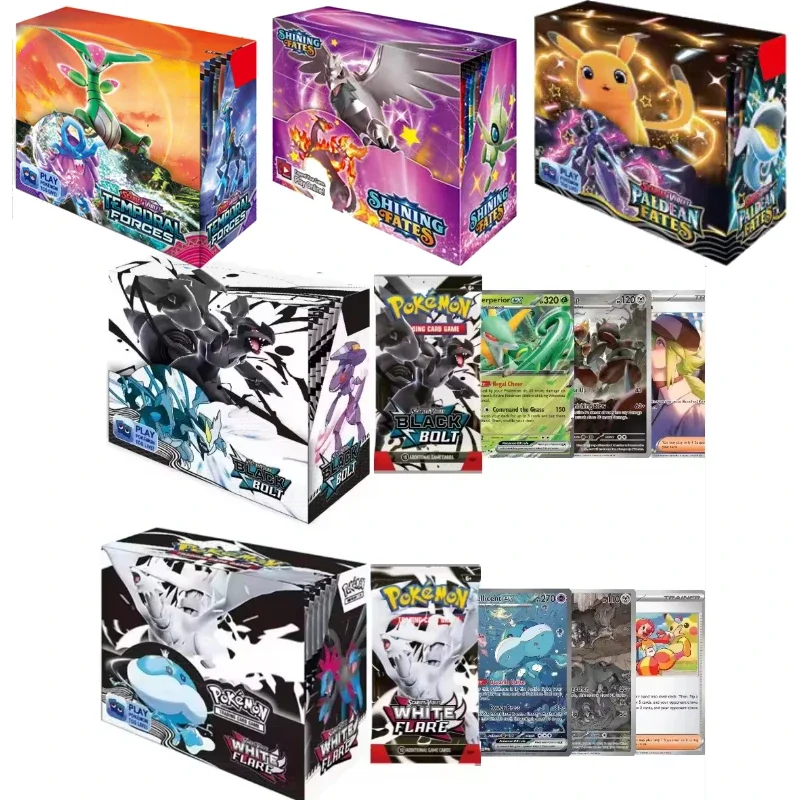 

360Pcs Pokémon Game Collection Card Set - Black Bolt White Flare 151English Booster Battle Trading Cards Gift for Kids&Adult