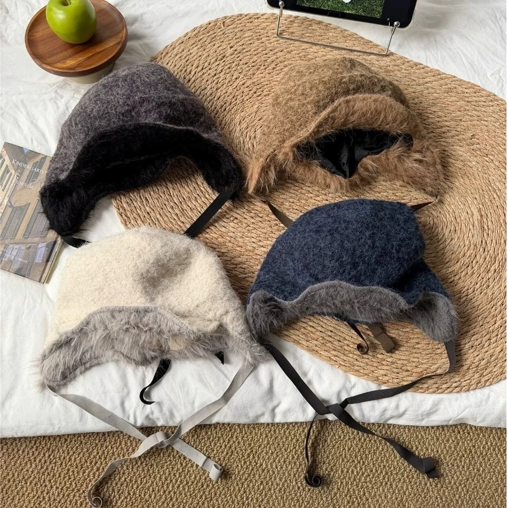 

Fashion Bomber Hat Thicken Solid Color Pilot Cap Winter Warm Ear Protection Outdoor Cycling Hat