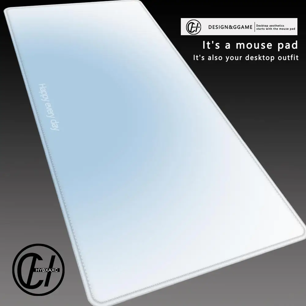 High-end Morandi Solid Color Blue Gradient Mouse Pad Oversized Non-slip Desk Mat for Computer Keyboard