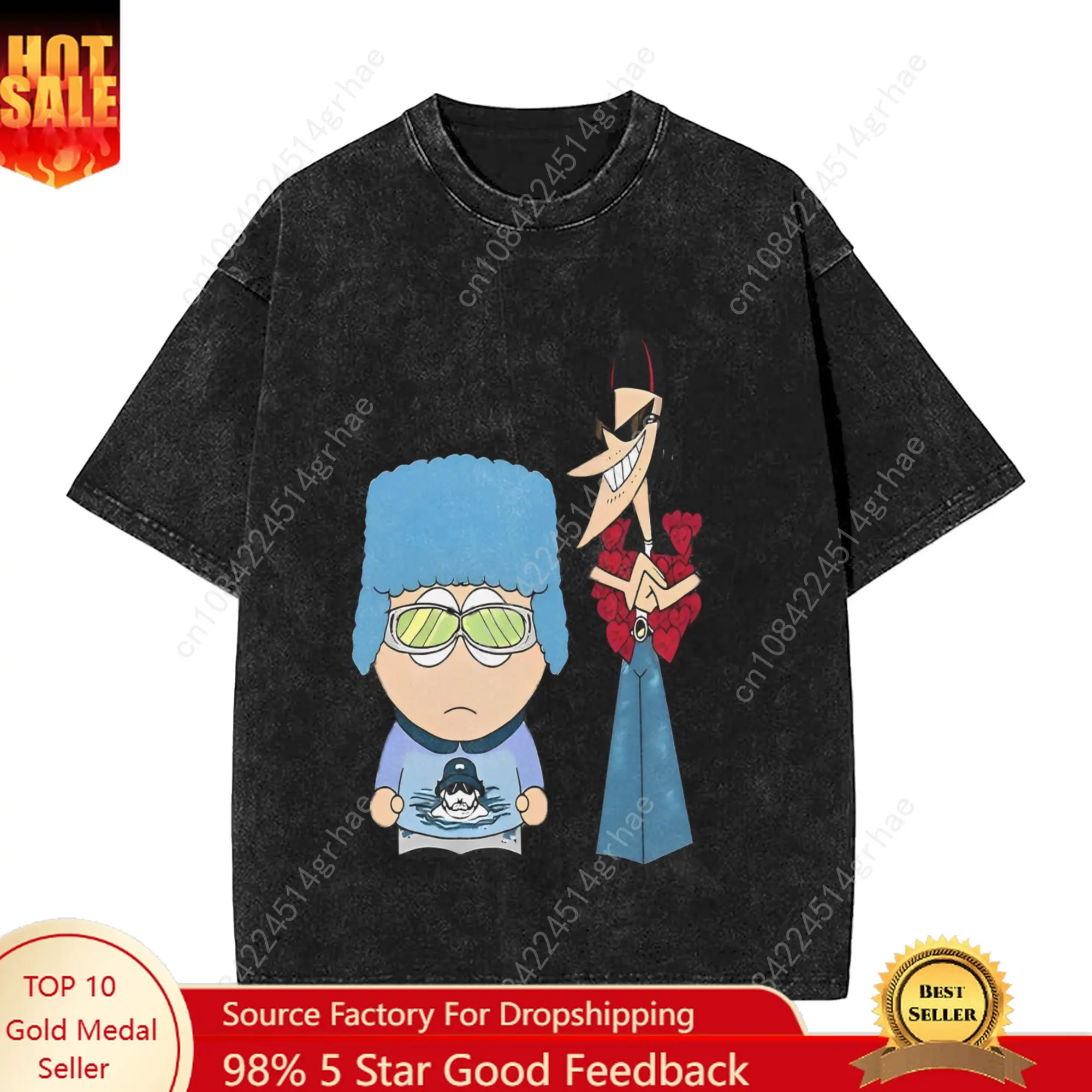 

Couple T-Shirt CA7RIEL & Paco Amoroso Papota Tour Washed T Shirts Novelty Summer Tees Y2K Classic Design Casual Tops Plus Size