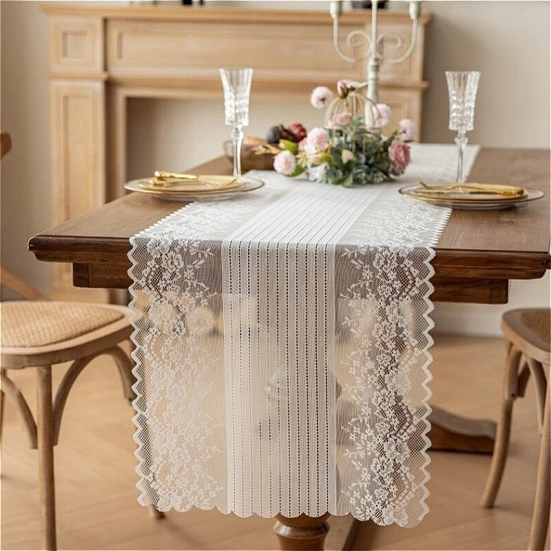 Vintage Hollow Floral Lace Tab - Table Runner review and price