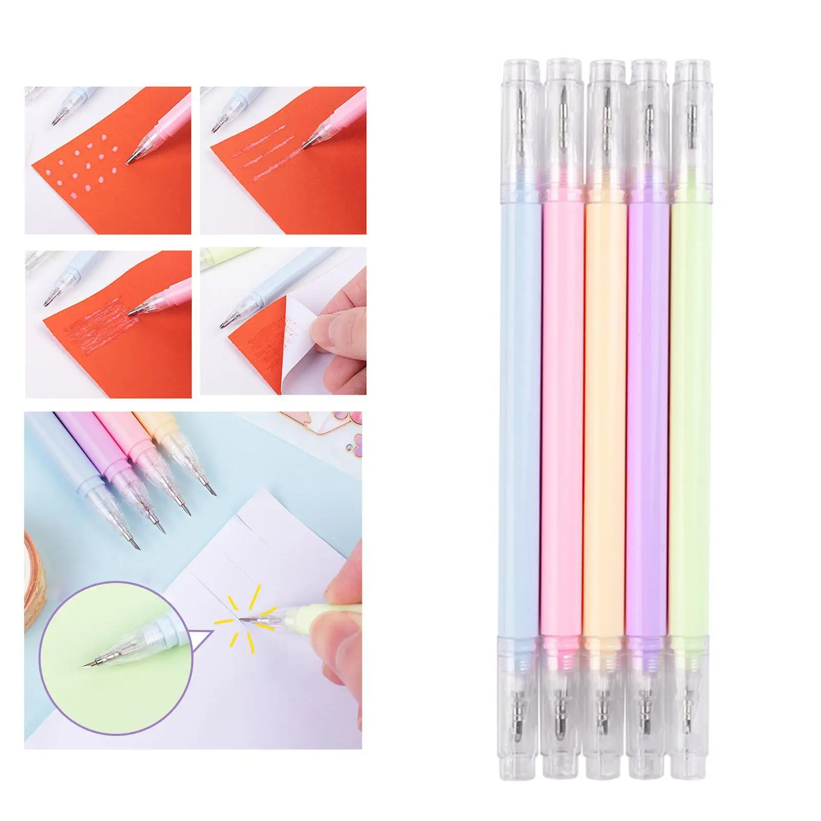 5Pcs Multicolor Paper Cutter Pens Utility for Art Paper Cutting Tool