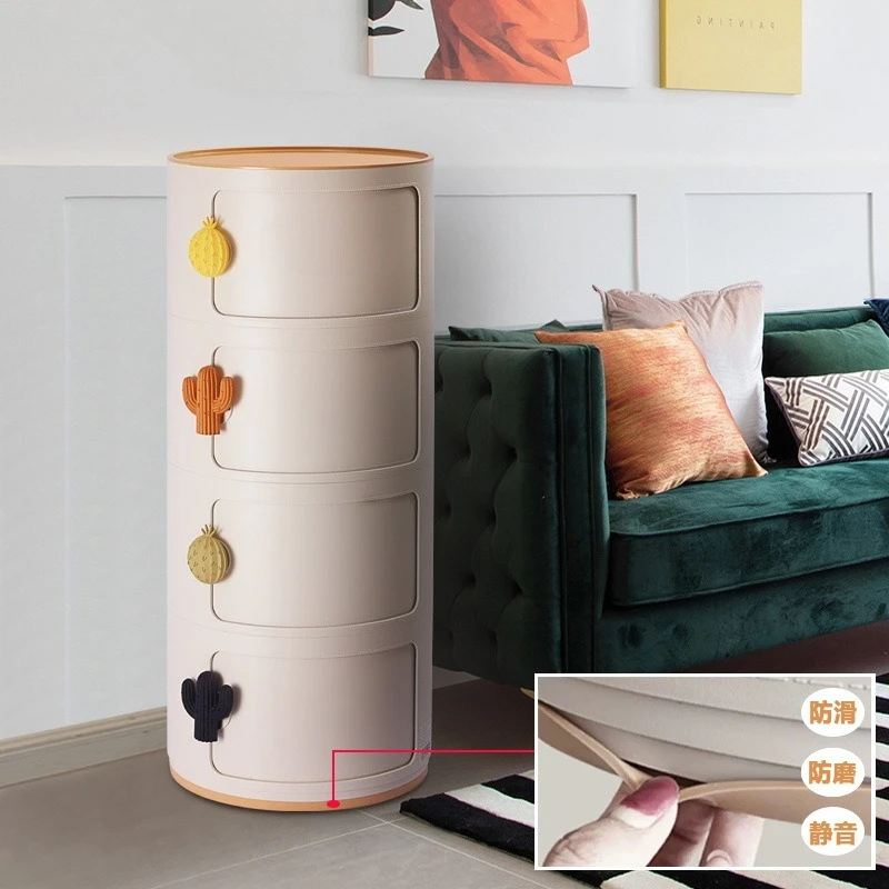 

Storage cabinet, push-pull storage box, household round finishing box