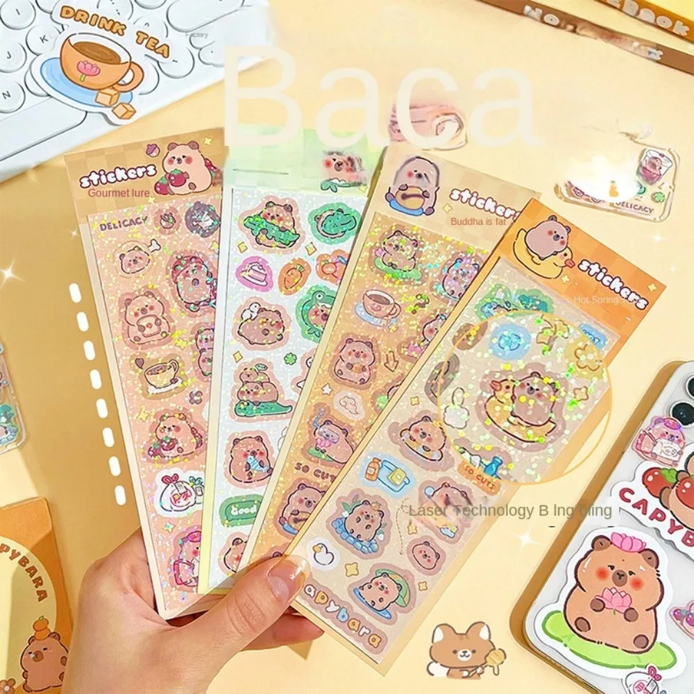 Cartoon Capybara Stickers Creative Kawaii Kids Decoration Decals DIY Phone Notebook Fridge Sticker Children Gifts