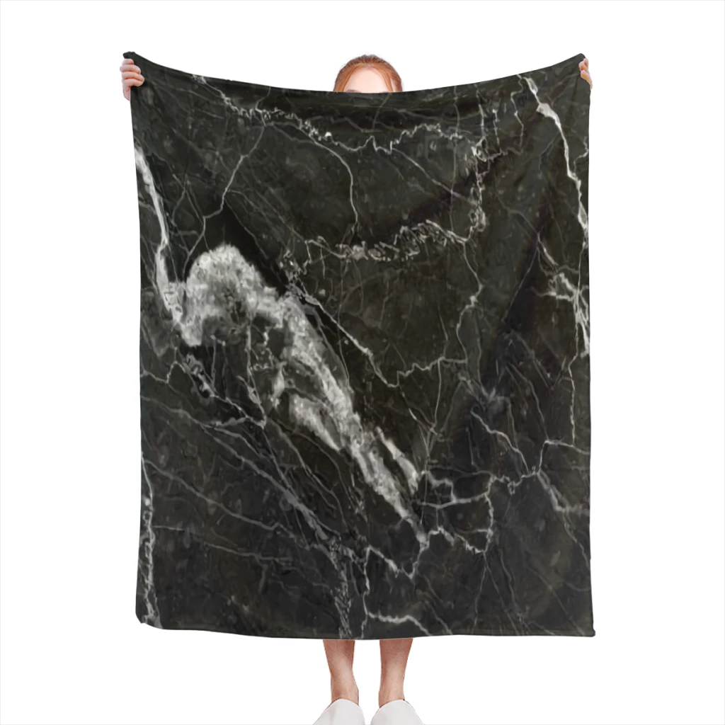 

Black Marble Natural Comfortable Flanne Blanket Soft comforter sets throw for Couch Warm Flannel Blankets Bedroom Décor