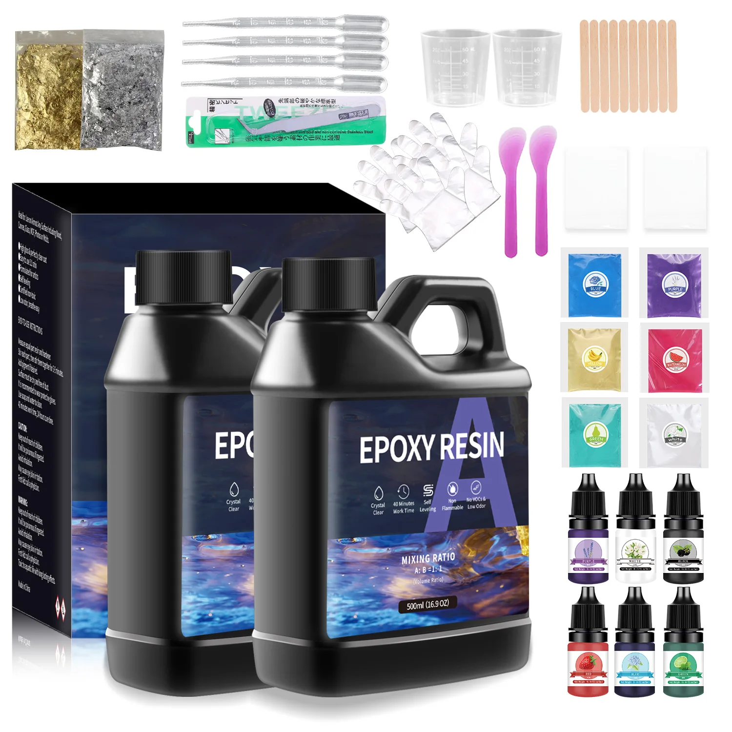 

Epoxy Resin Glue Kits 500/1000ml 1:1 AB High Adhesive Hardener Crystal Glue Set For DIY Resin Mold Jewelry Making Supplies