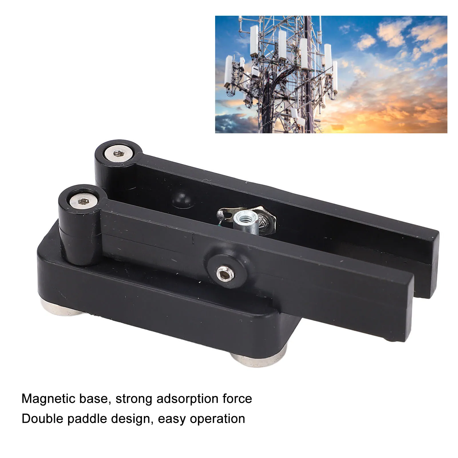 Double Paddle Telegraph Key with 3.5mm Interface Cable Magnetic Base Morse Code Portable CW Keyer