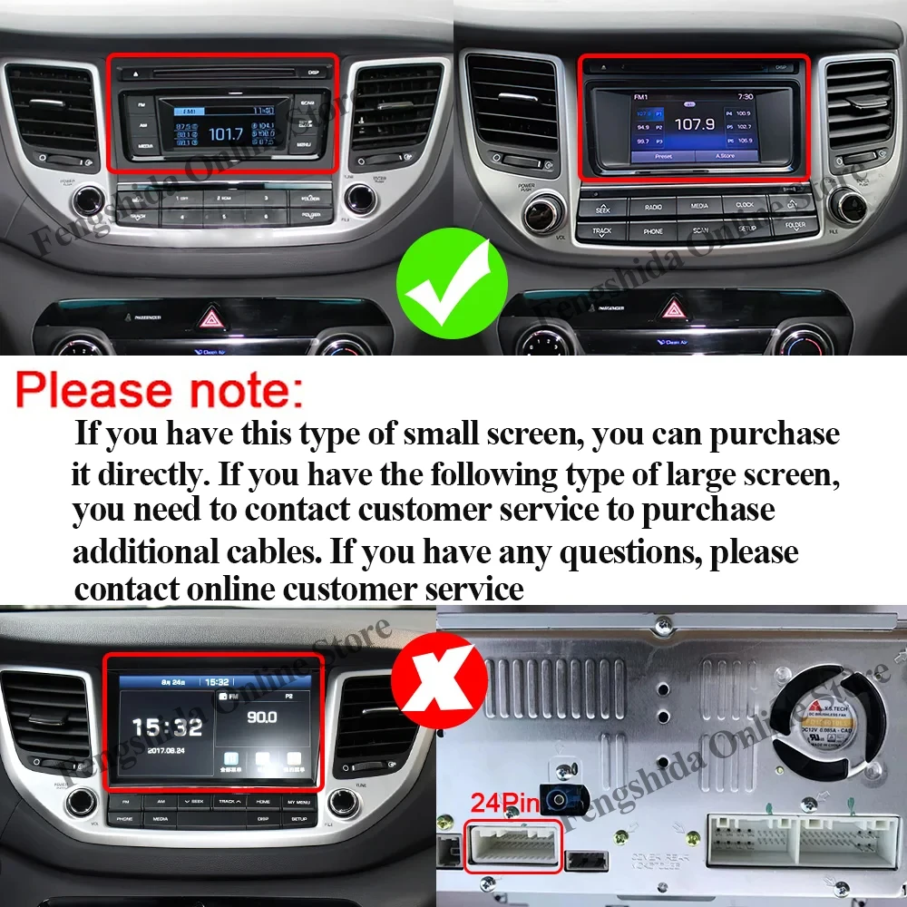Android 16 Car Radio For Hyundai Tucson 2015-2018 Wireless Carplay Head Unit Multimedia Player Navigation 5G Wifi Touch Display