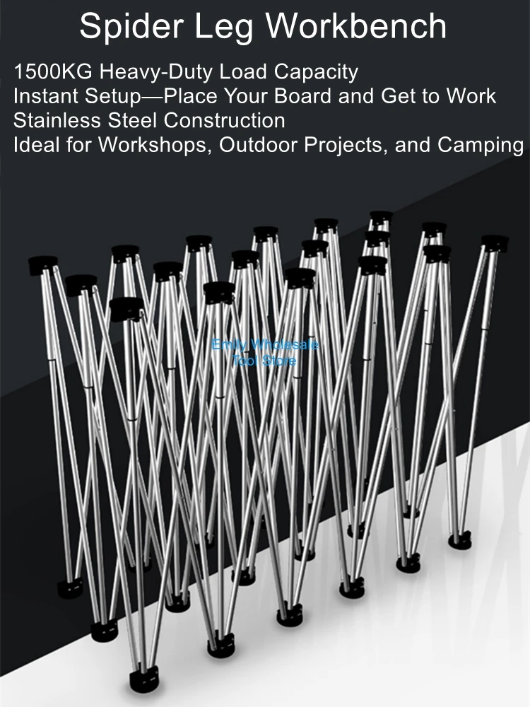 Woodworking Folding Tripod Stainless Steel Material Tray Multi-Functional Workbench Tile Telescopic Support