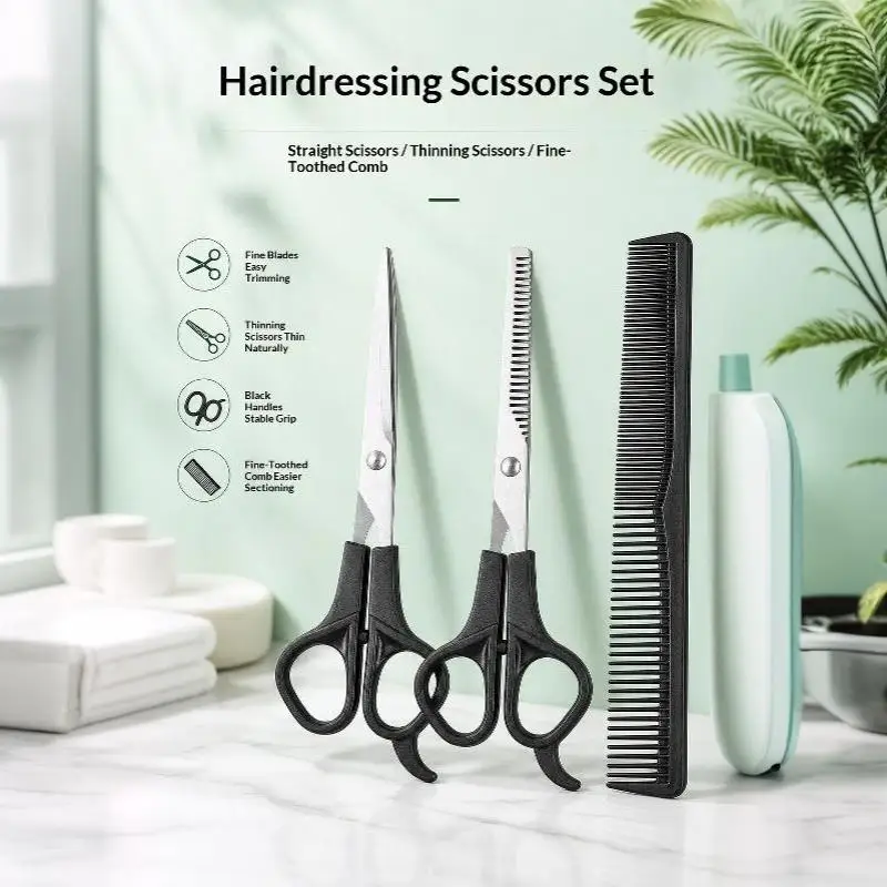 3Pcs Hair Cutting Scissors Shears Kit Hairdressing Scissors For Hairdresser Salon Barber Special For Real Hair Wigs Professiona
