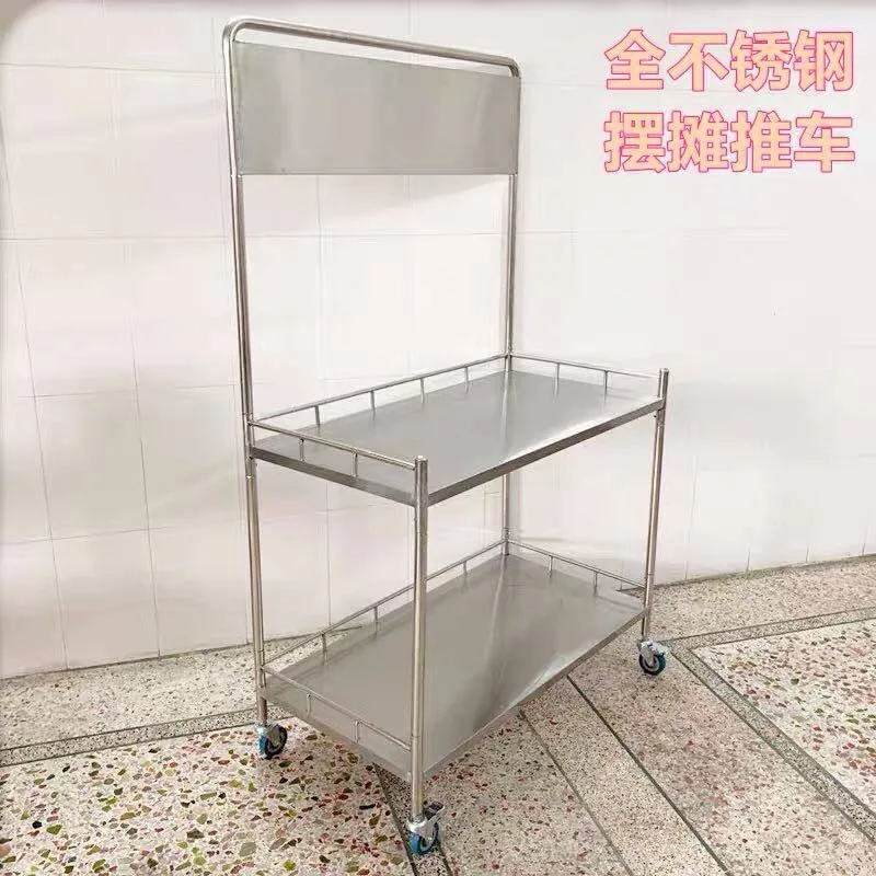 

Stainless steel supermarket promotion table, tasting table, display rack, portable mobile snack cart, street stall, advertising