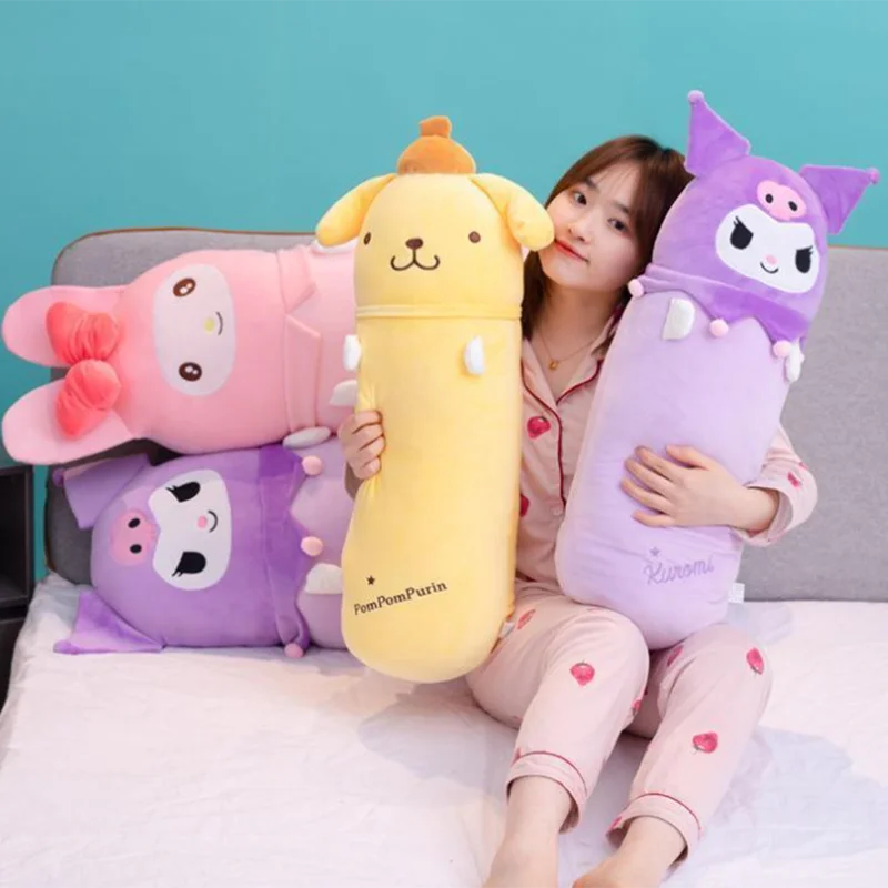 

Sanrio Cylindrical Long Pillow Cinnamoroll My Melody Lovely Soft Plush Bed With Cylindrical Pillow Children's Soothing Toy Gift