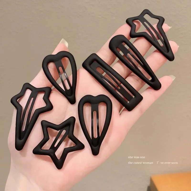 

3pcs Set Forehead Bangs BB Clip Black Versatile Side Broken Hairpin Love Star Styling Tools & Accessories