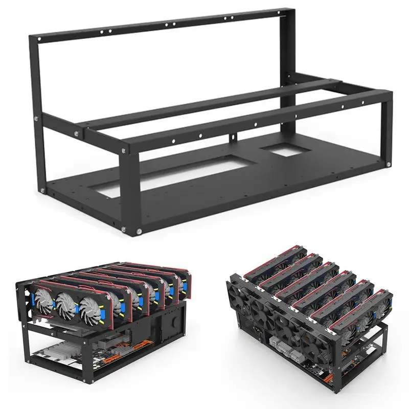 

6 GPU Slots Stand Durable Open Mining Rig Frame Case Durable Open Mining Rig Frame Case Stackable Miner Computer Rack