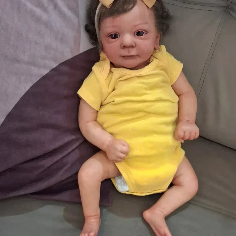 45CM CORPO IN SILICONE Felicia Reborn Doll con Capelli radicati Neonato Pelle dipinta in 3D con vene visibili Bebé Reborn Juguetes