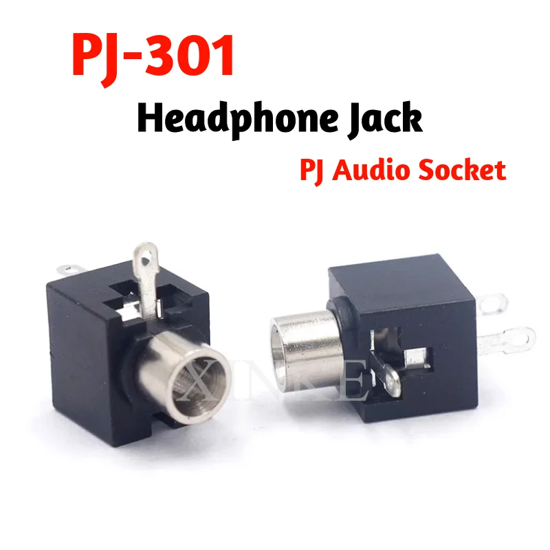 10Pcs Good Quality 3.5mm Female Audio Connector 3 Pin DIP Headphone Jack Socket Mono Channel PJ-301 PJ301M without nut