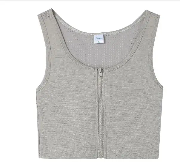 Brust Brust Binder Trans Crop Top Bandage Front Zipper Flache Brust Mesh Zurück Korsett Stretch Körper Gestaltung Les Weibliche Bh Tank