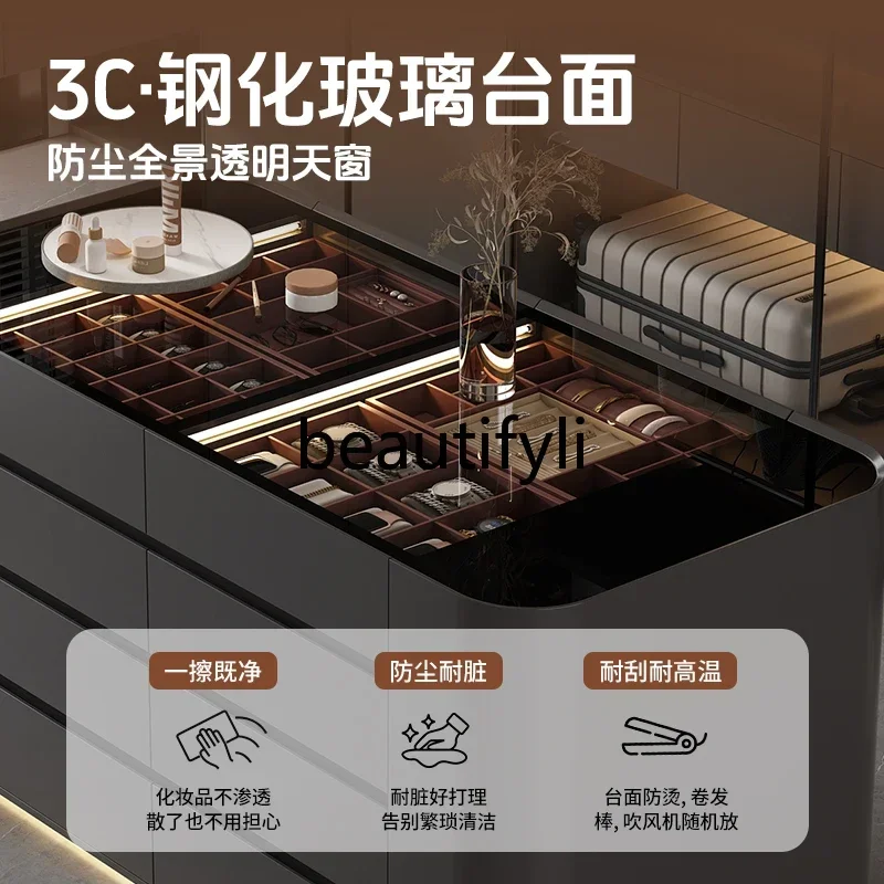 xqqCloakroom الجزيرة الوسطى غرفة نوم خزانة التخزين المنزلية الطابق جزيرة منصة مجوهرات خزانة أرضية #4