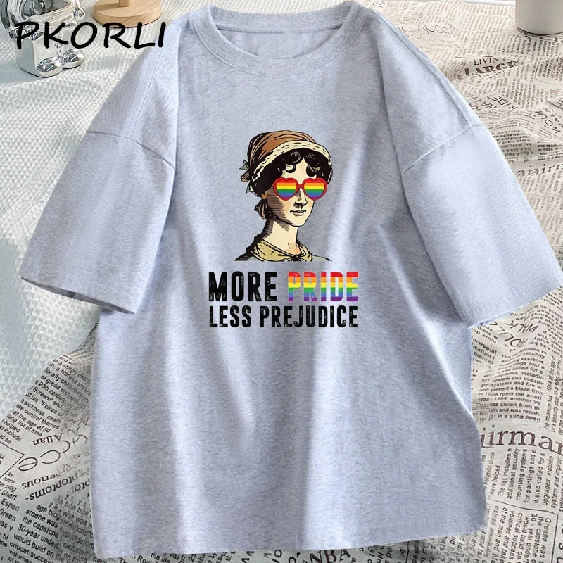 More Pride Less Prejudice T-shirt Women Lgbt Pride T Shirt Gay Proud Ally Pride Month Ba Kind Tees Csual Cotton O Neck Tops