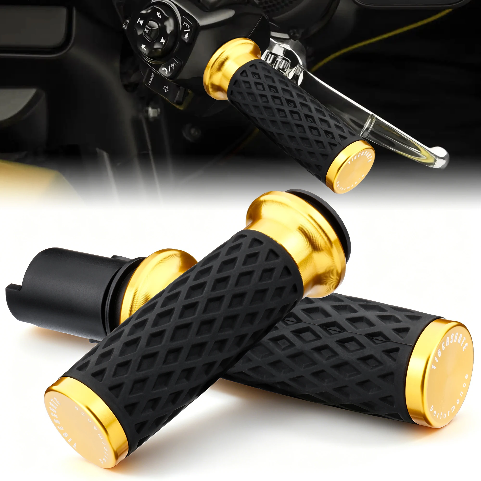 

1" Silicone Handlebar Grips with Front & Rear End Cap for Harley 2024-Later Street Glide Road Glide, 2025-Later Softail
