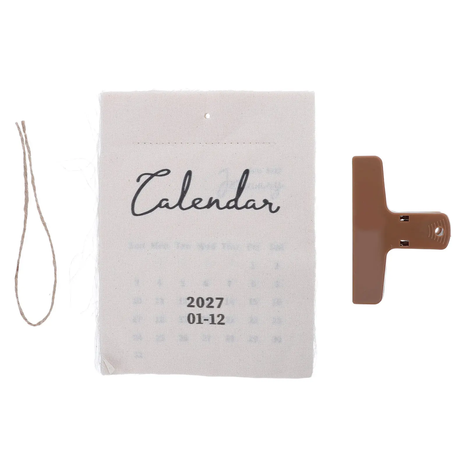 2027 Rustic Wall Calendar Hanging Planner Canvas Cloth 12 Month Weekly Flip Calendar Year-Round Tracking Cloth Calendars