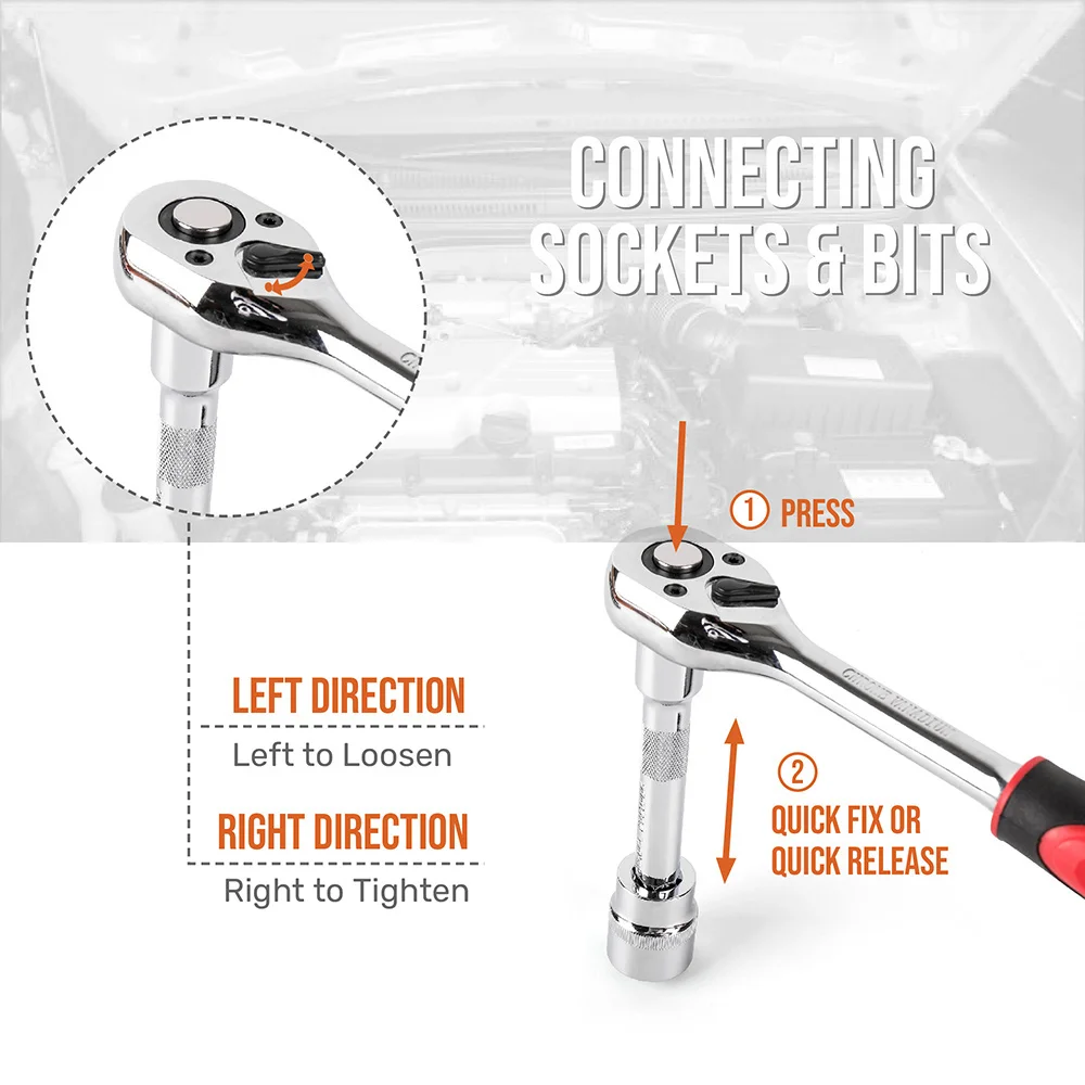 Imagem -04 - Curto e Longo Profundo Crv Chave Soquete Grupo Unidade Soquete Grupo Catraca Soquete Bit Cabeça Adaptador para Torque Spanner Ponto 4