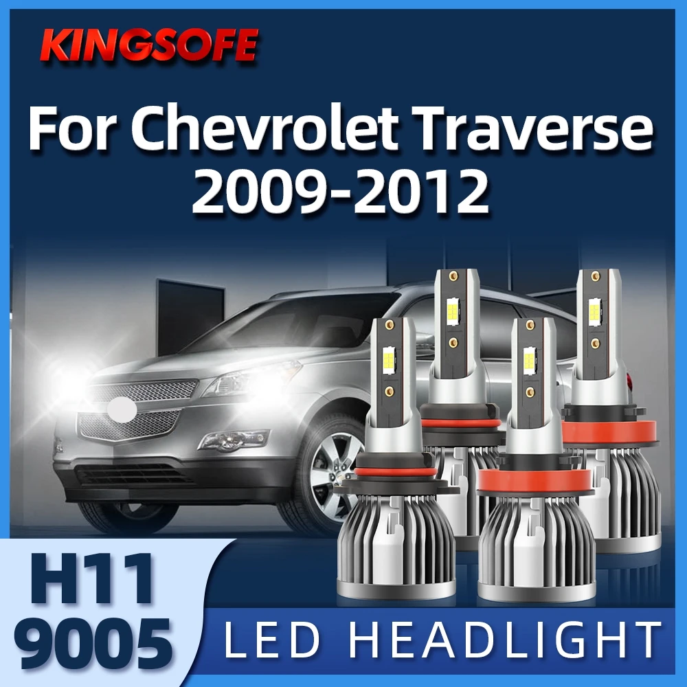 

KINGSOFE 2/4 H11 Headlight Bulbs 9005 Car Lights Auto Accessories Headlamp Turbo For Traverse Chevrolet 2009 2010 2011 2012